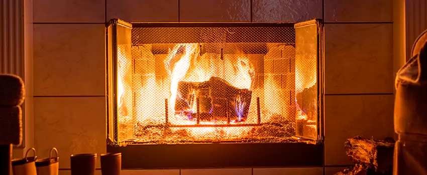 Mendota Hearth Landscape Fireplace Installation in North Bay Shore, New York