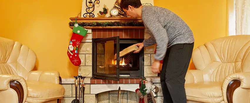 Rusted Metal Fireplace Restoration in North Bay Shore, New York